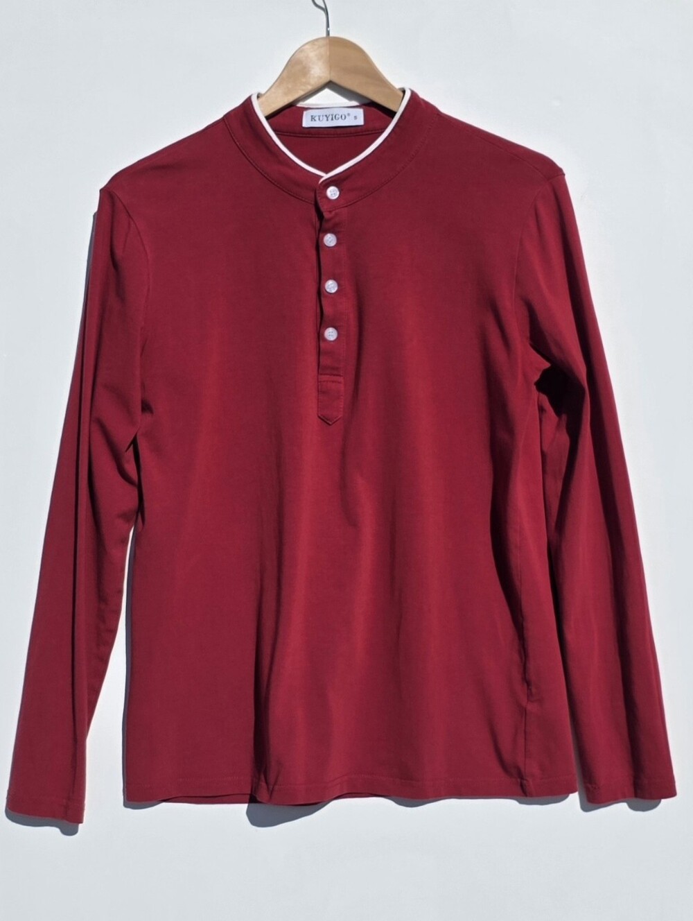 Kugiyo Small Men's Long Sleeve Shirt - Deep Red